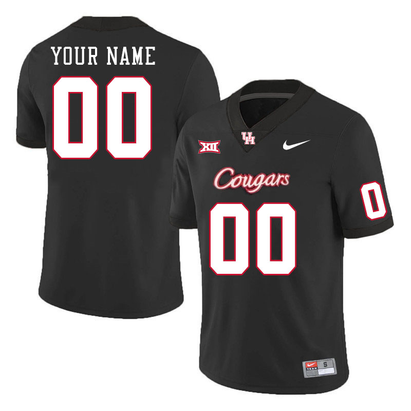 Custom Houston Cougars Name And Number College Football Jerseys Stitched-Black